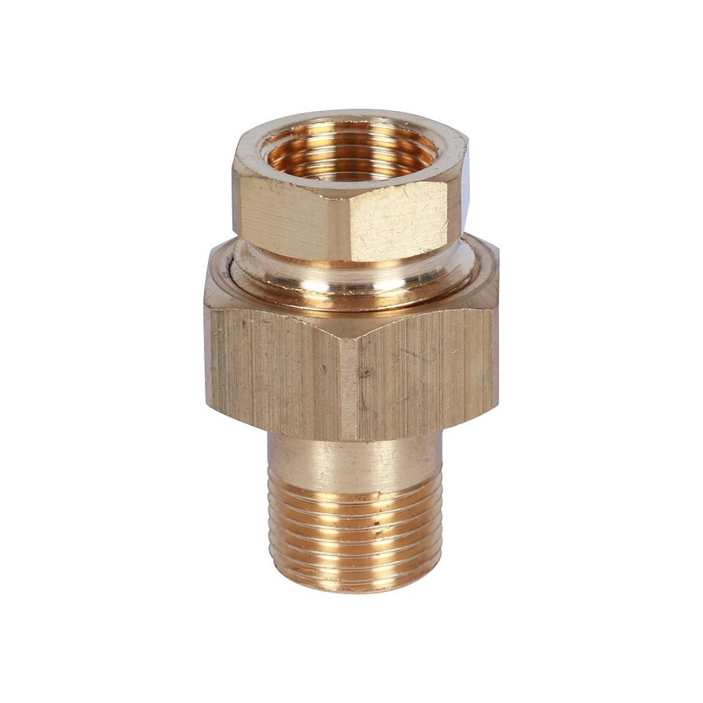 Соединение быстроразъемое (американка) STOUT - 3/8" (ВР/НР, латунь без покрытия, уплотнение o-ring)