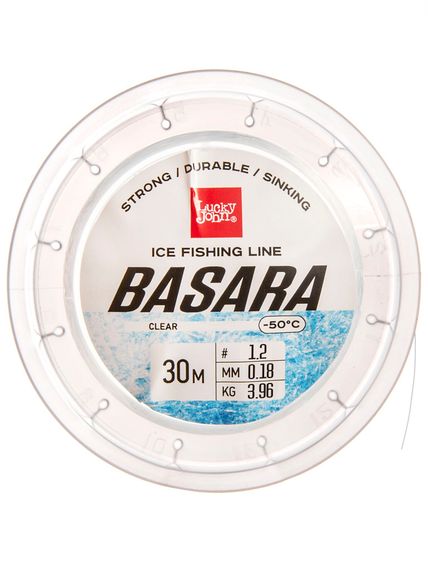 Леска монофильная зимняя Lucky John BASARA Clear 30 м, 0,18 мм