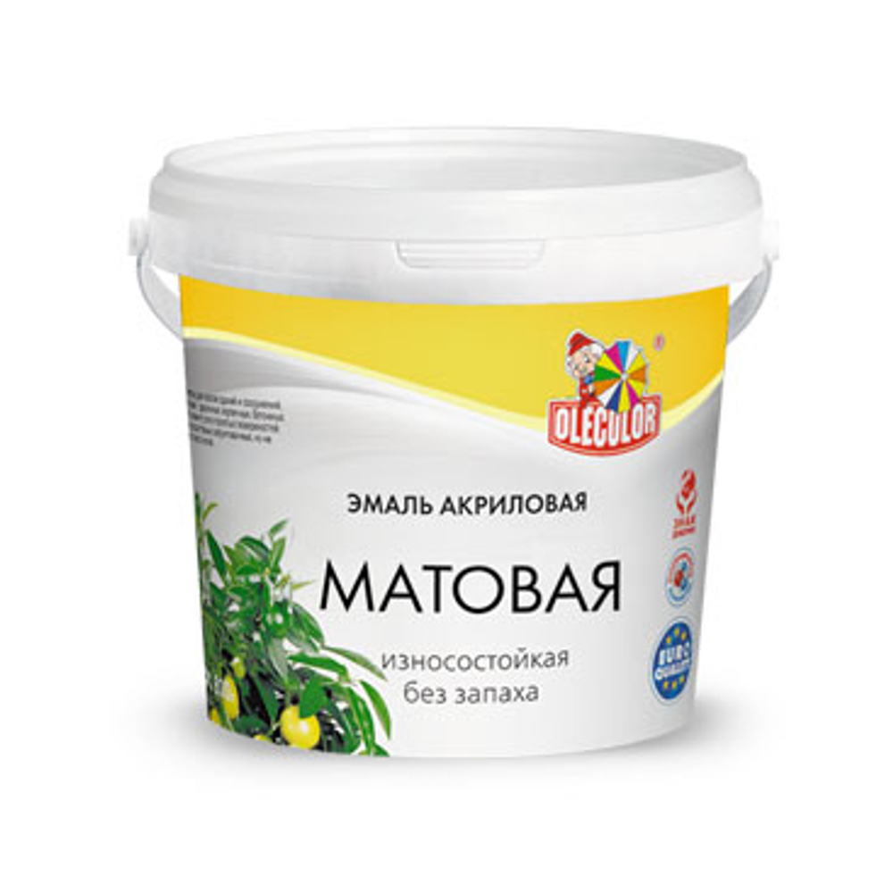 Эмаль акриловая матовая белый 3кг OLEKOLOR