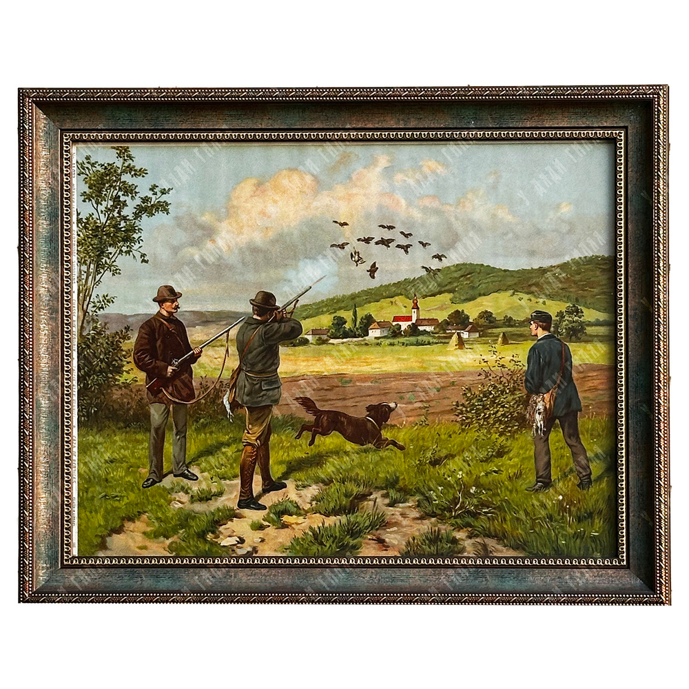 Охота на куропаток. Хромолитография. Германия. 1880–1890-е