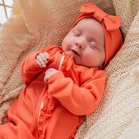 Слип на молнии с рюшей "Персик" 0+