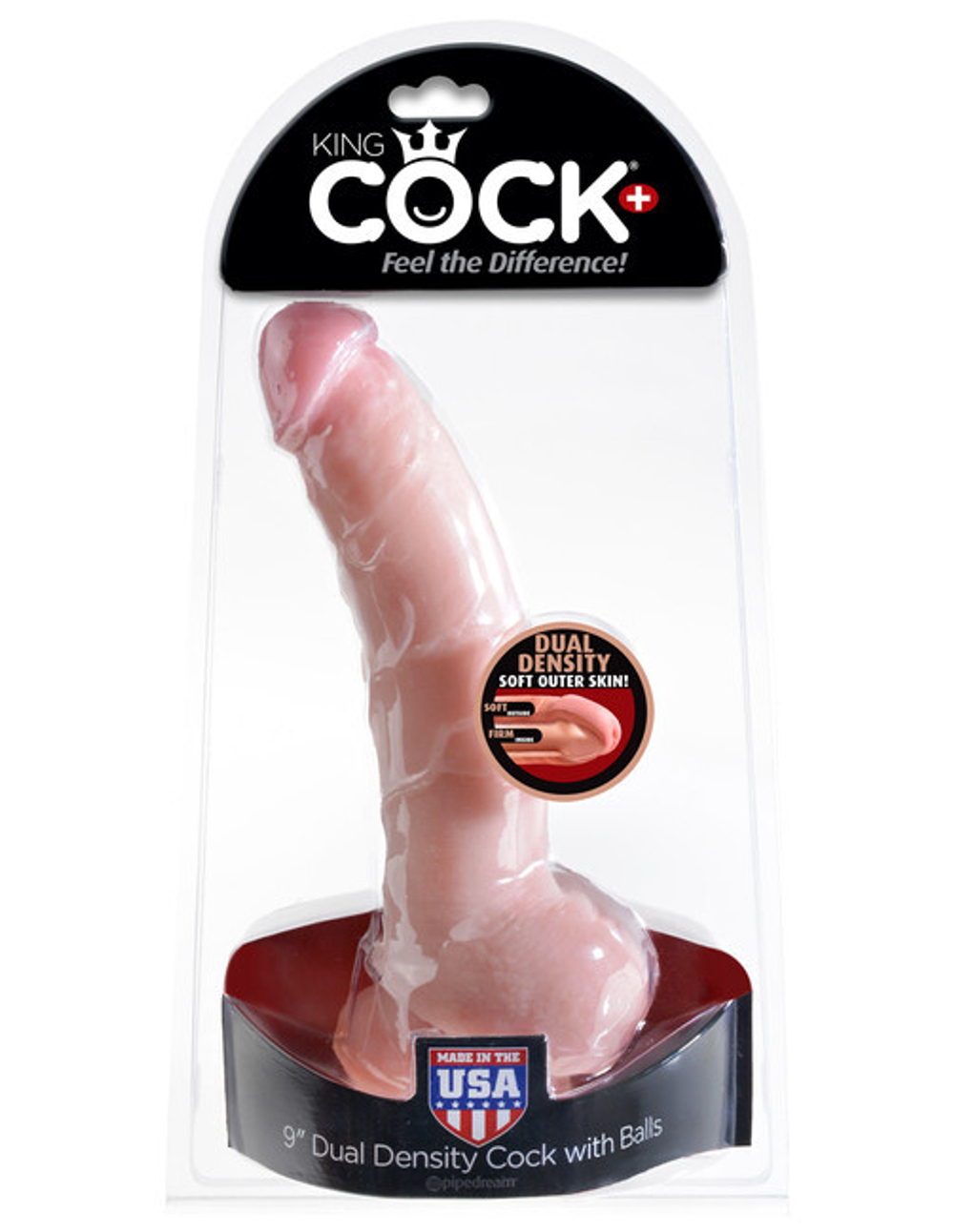 Большой реалистик для G-стимуляции 9''Dual Density Cock with Balls (вторая кожа) (Цвет: телесный)