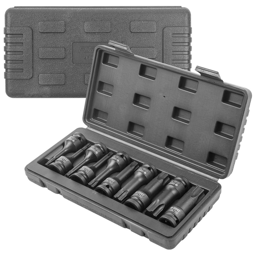 Набор головок-бит TORX ударных 10пр.,1/2''(T30, T40, T45, T50, T55, T60, T70, T80, T90, T100), в кейсе Forsage F-41013MPB