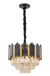 Люстра подвесная NewRgy 5289SA/6C SGT+BRS+CGN, 6×40 Вт, чёрная и латунная