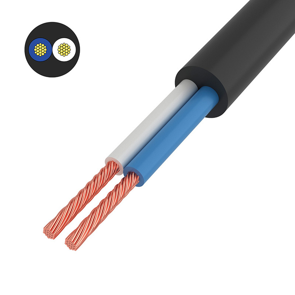 Провод ПВС 2х0,75 ГОСТ (100м), черный TDM SQ0118-0291