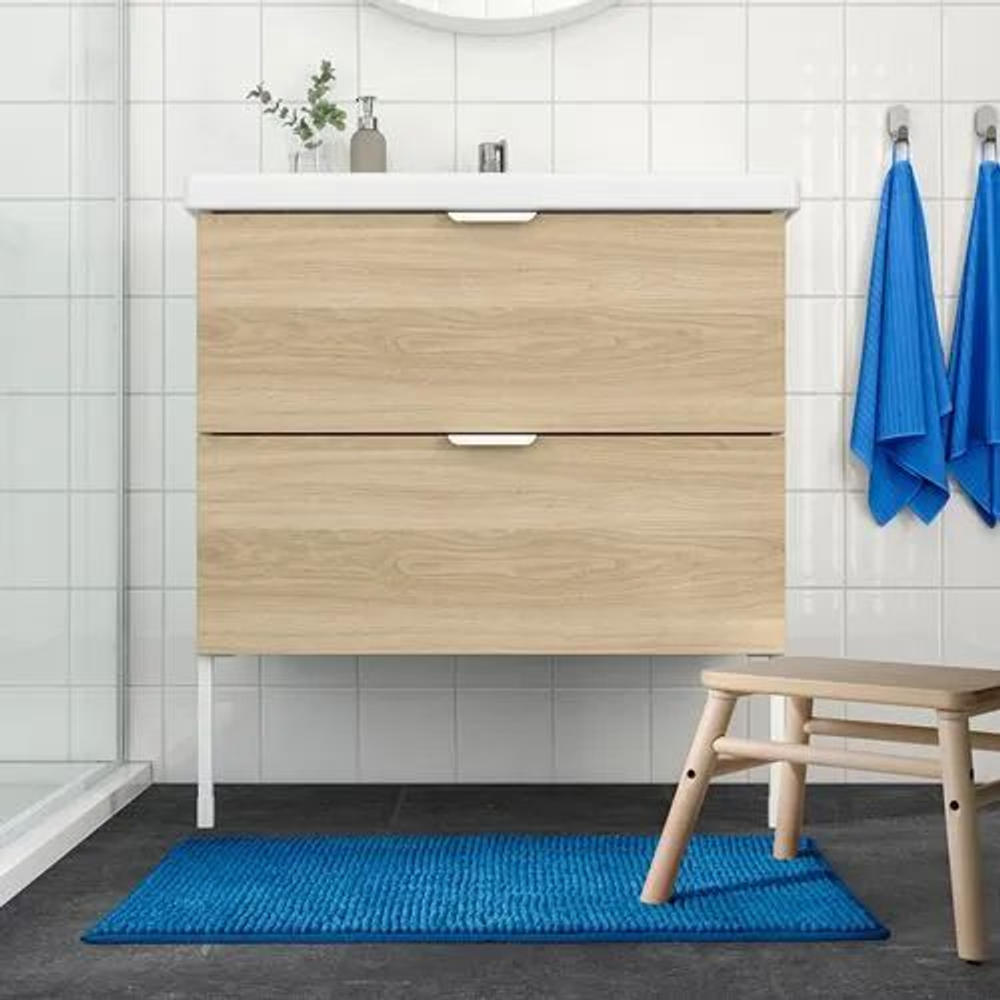 Коврик для ванной IKEA TOFTBO синий меланж 50x80 см. (из Турции)