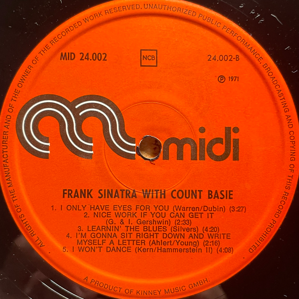 Frank Sinatra With Count Basie ‎– Star-Collection (Скандинавия 1972г.)