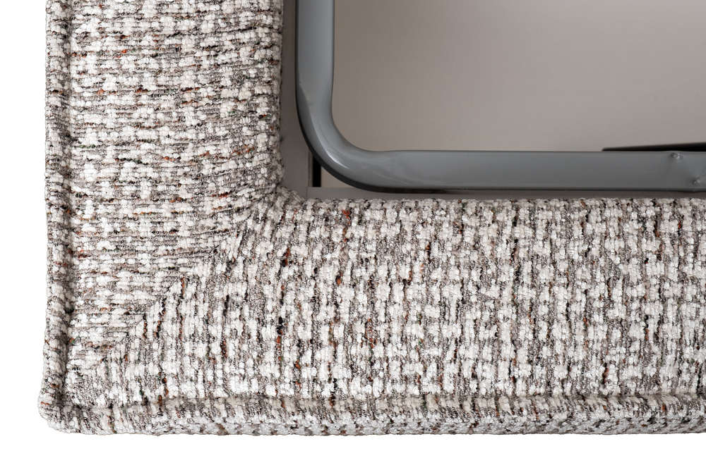 Кровать Garda Decor детская угловая Руна (Runa)-80 с мех шенилл серая Seppia-Ser 114*215*80 см