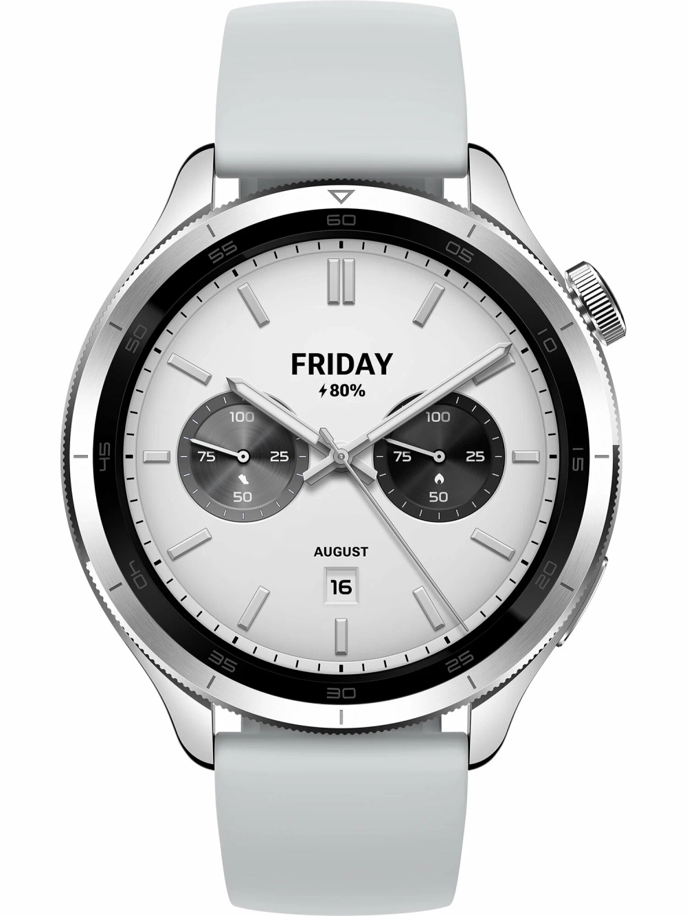 Смарт-часы Xiaomi Watch S4 47мм 1.43" AMOLED корп.серебристый рем.серый (BHR9197GL)