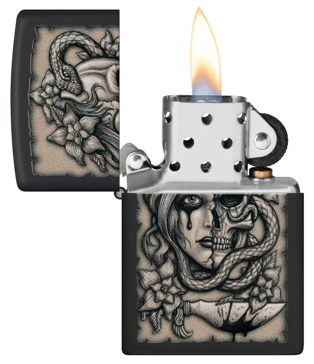Зажигалка Zippo Gory Tattoo с покрытием Black Matte (48616) 3