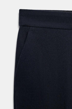 ZARA УКОРОЧЕННЫЕ БРЮКИ СРЕДНЕЙ ПОСАДКИ, МОРСКОЙ СИНИЙ