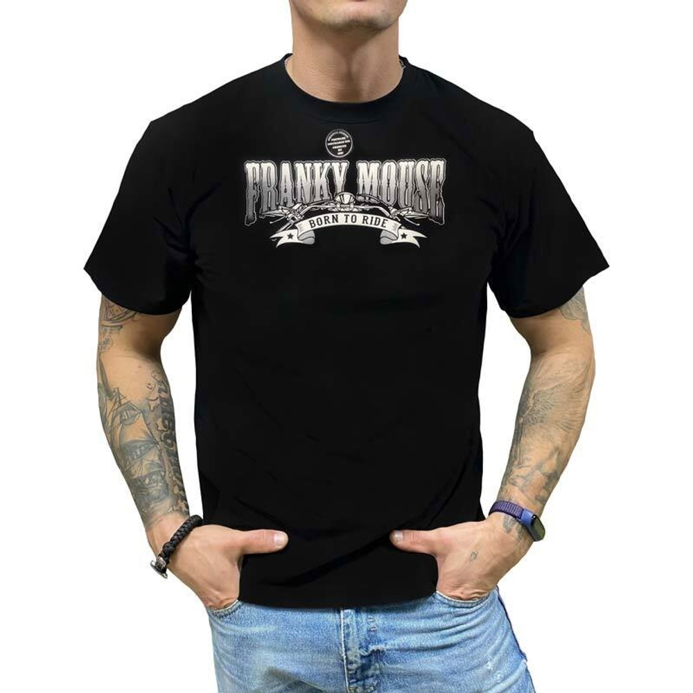 Футболка Franky Mouse Born to Ride (Руль) (S / черный)