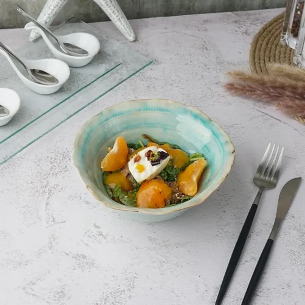 Салатник 450 мл 17*16,5 см h7,5 см Sea Blue Flower Frutti di Mare P.L. [1]
