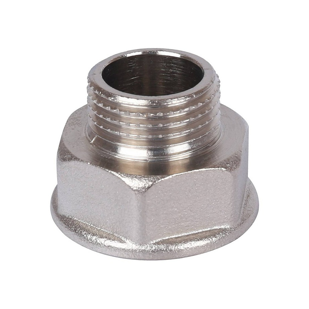 Переход с внутренней резьбы на наружную под ключ STOUT SFT 0073 - 3/4" x 3/4" (латунь никелиров-ная)