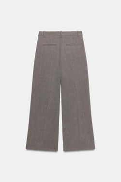 ZARA БРЮКИ С КАРМАНАМИ И ЗАЩИПАМИ — ZW COLLECTION, КОРИЧНЕВЫЙ МЕЛАНЖ