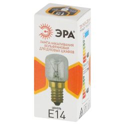 Лампа накаливания ЭРА T25-15-E14-230 oven 15Вт 230В для духовых шкафов цветная коробка Е14 | Лампы накаливания Для бытовой техники