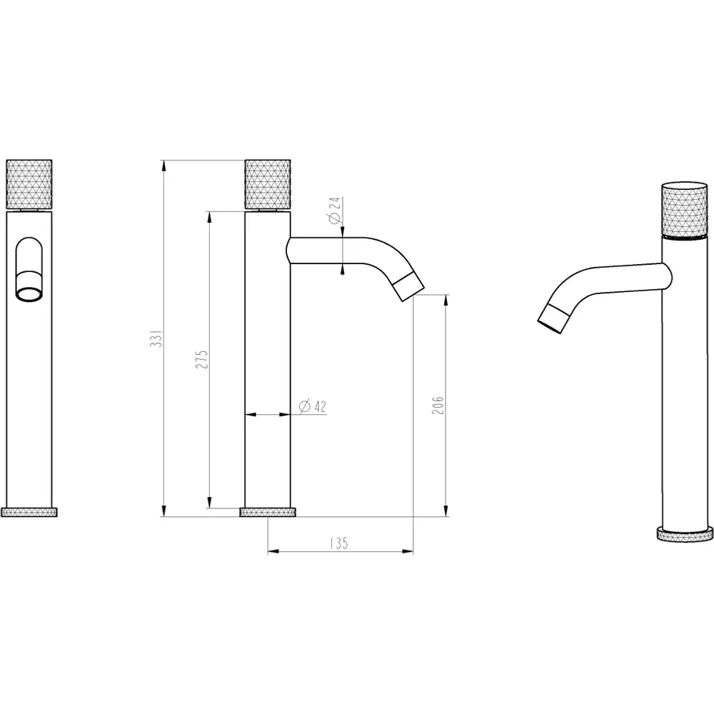 Смеситель для раковины Boheme STICK 122-MG.4 Mat Gold SPIRALE