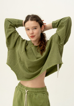 Свитшот оверсайз Bowery NYC Crop Military