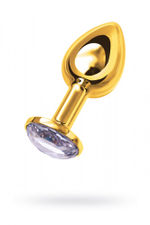 Анальная втулка с кристаллом Small Gold белый 7,5 см