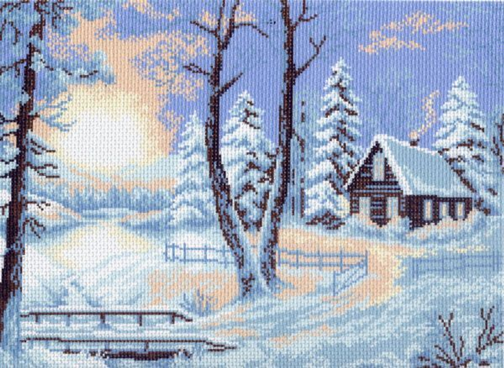 "Морозное утро"- 0655 канва с рисунком