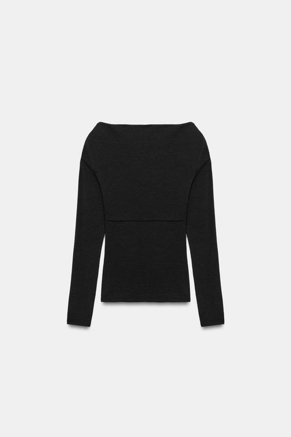 ZARA ДРАПИРОВАННЫЙ ТОП С ЗАПАХОМ, ЧЕРНЫЙ