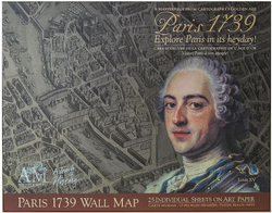 Карта Парижа 1739 года 240х190 см Authentic Models Коричневый