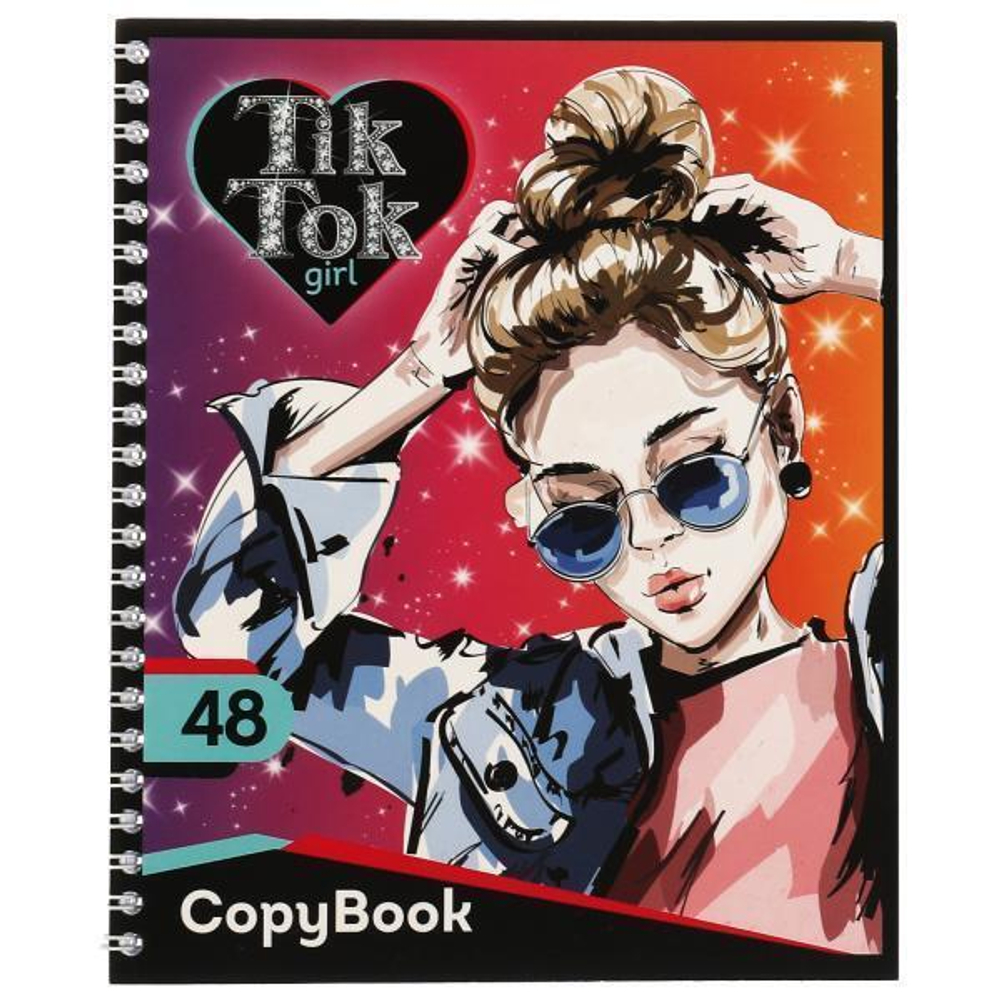 Тетрадь А5 48л. клет. "Tik tok girl" диз. 4, гребень (Умка)