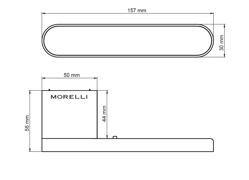 Ручка дверная Morelli MARACANA MH-62-R50 BL на скрытой квадратной розетке с фиксатором, Цвет – черный