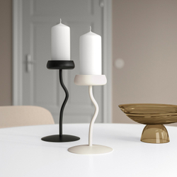 IKEA SILVERPÄRON  (ИКЕА СИЛВЕРПЭРОН)  -  Подсвечник для свечи-столбика - чёрный 24 см