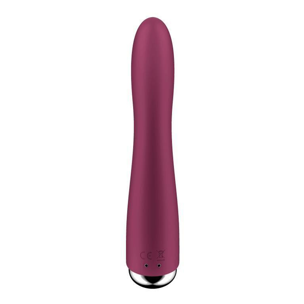Малиновый вибратор-ротатор Spinning Vibe 1 - 18 см. (Цвет: красный)