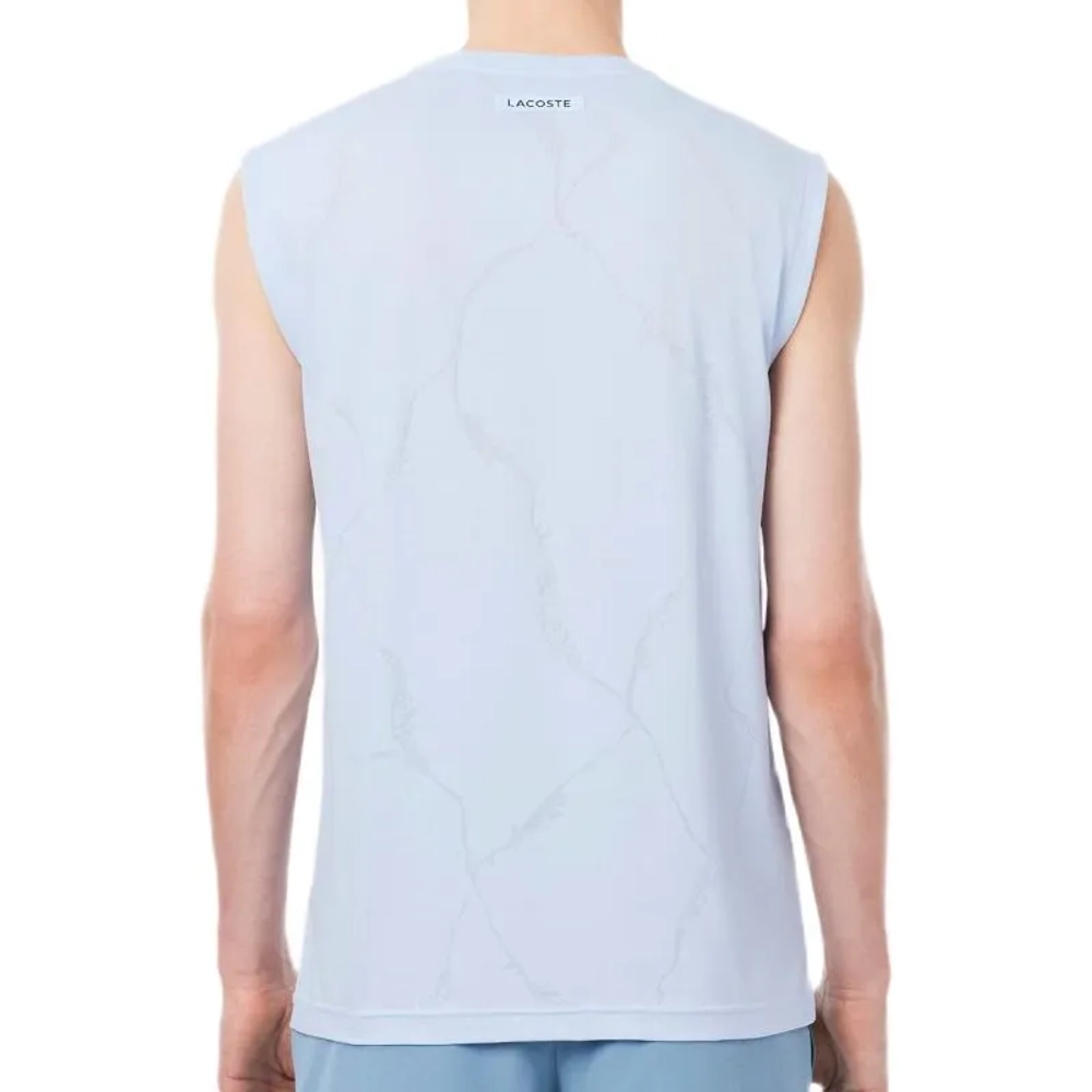 Мужская теннисная футболка Lacoste Ultra Dry Crocodile Jacquard Tennis - sugared blue