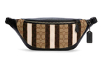 COACH Warren Canvas Cowhide Crossbody Bag, Sling Bag, Fanny Pack Large Men"s Khaki & Brown Multicolor