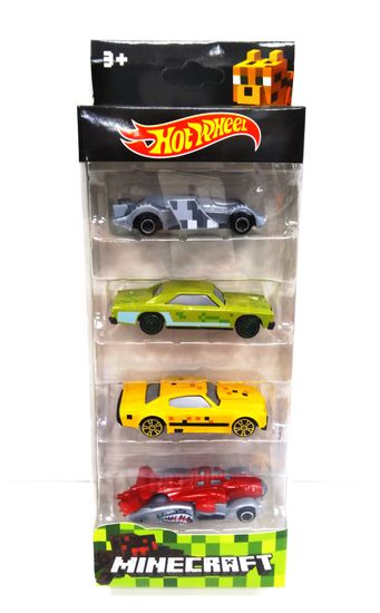 Набор машинок Hot Wheel Майнкрафт 4в1