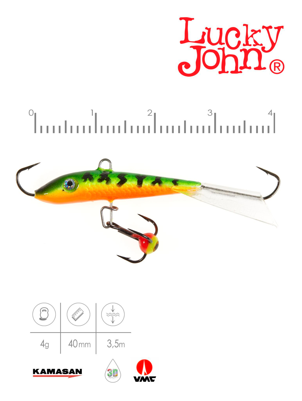 Балансир Lucky John FIN 3 с тр. 40мм/20 блистер