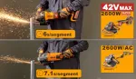 Аккумуляторная УШМ BL 42В, 230мм 2600W, 2хАКБ 4Ач и ЗУ 4А, кейс INGCO CAGLI4260182 INDUSTRIAL