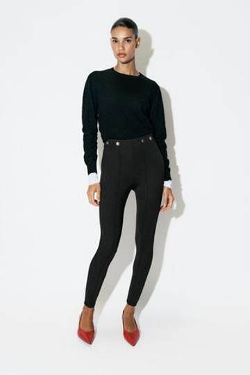 ZARA ЛЕГИНСЫ С ПУГОВИЦАМИ, ЧЕРНЫЙ