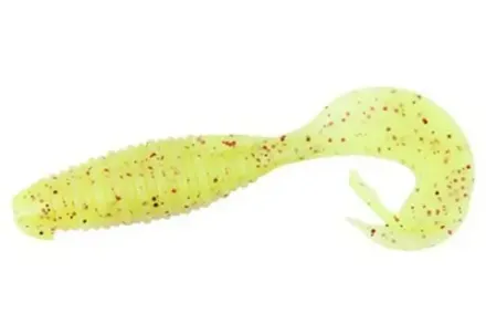 Приманка силиконовая Keitech Flapper Grub 4" PAL #01 Chartreuse Red Flake