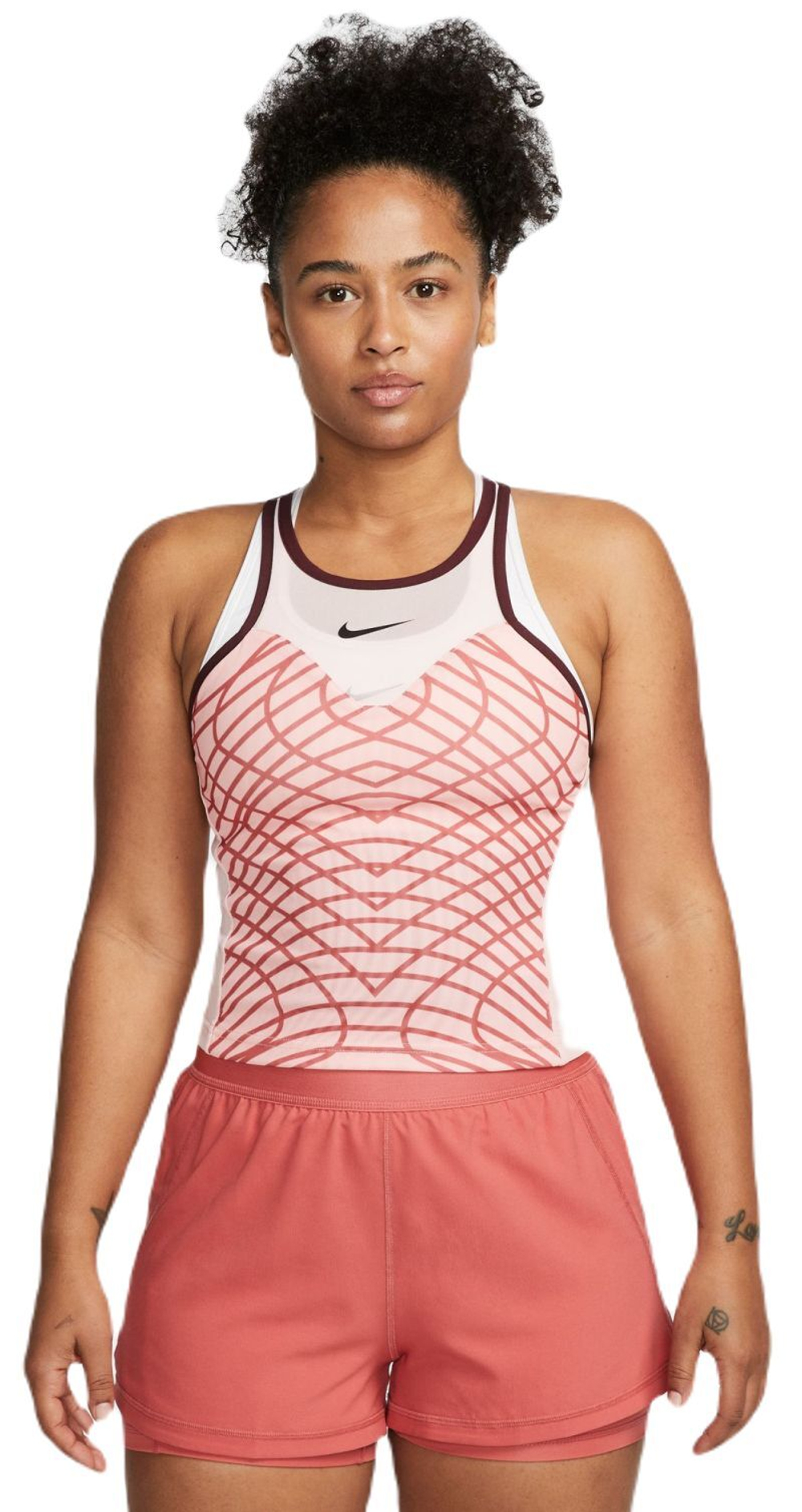 Женский топ теннисный Nike Court Dri-Fit Slam Tank Top - pink bloom/night maroon/black