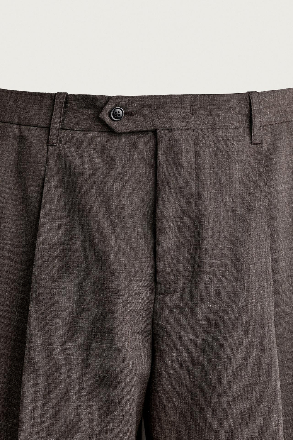 ZARA БРЮКИ ИЗ 100% ШЕРСТИ С ЗАЩИПАМИ MANTECO®, ЧЕРНЫЙ/КОРИЧНЕВЫЙ