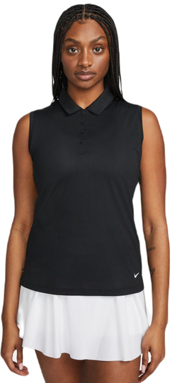 Женское поло Nike Dri-Fit Victory Sleeveless Polo - черный