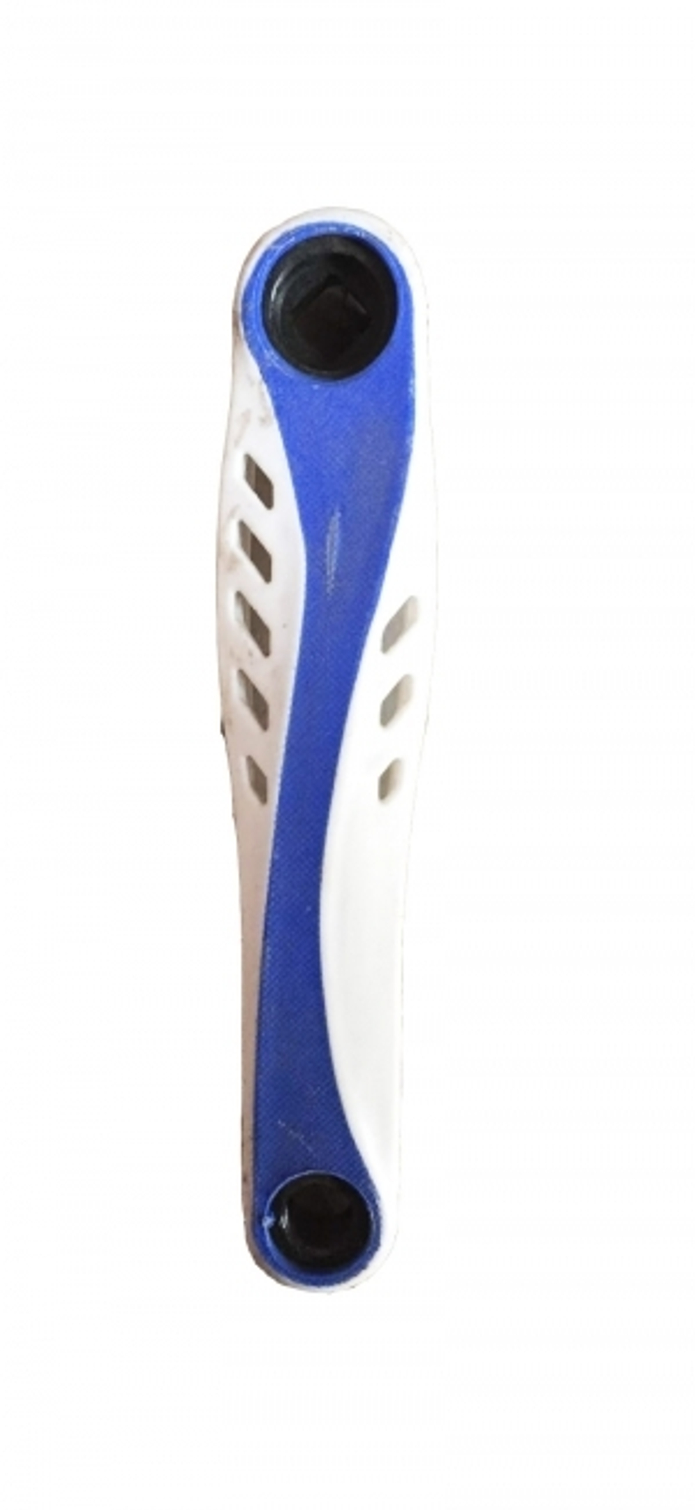 Шатун левый. Длина 170мм, под квадрат,9/16", сталь, бело-синий CWC 12 white/blue