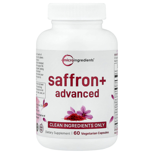 Micro Ingredients, Saffron+ Advanced, 60 вегетарианских капсул