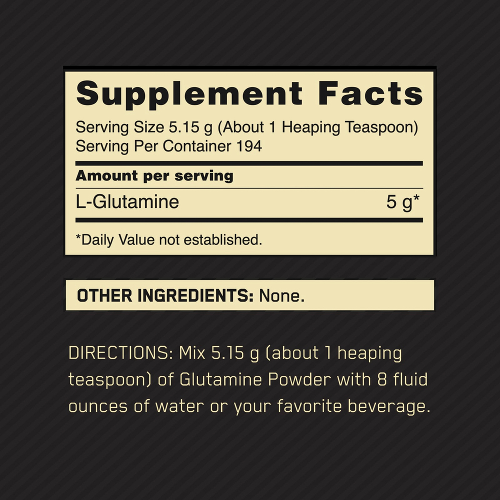Optimum Nutrition, Глютамин в порошке, неароматизированный, 2,2 фунта (1 кг)