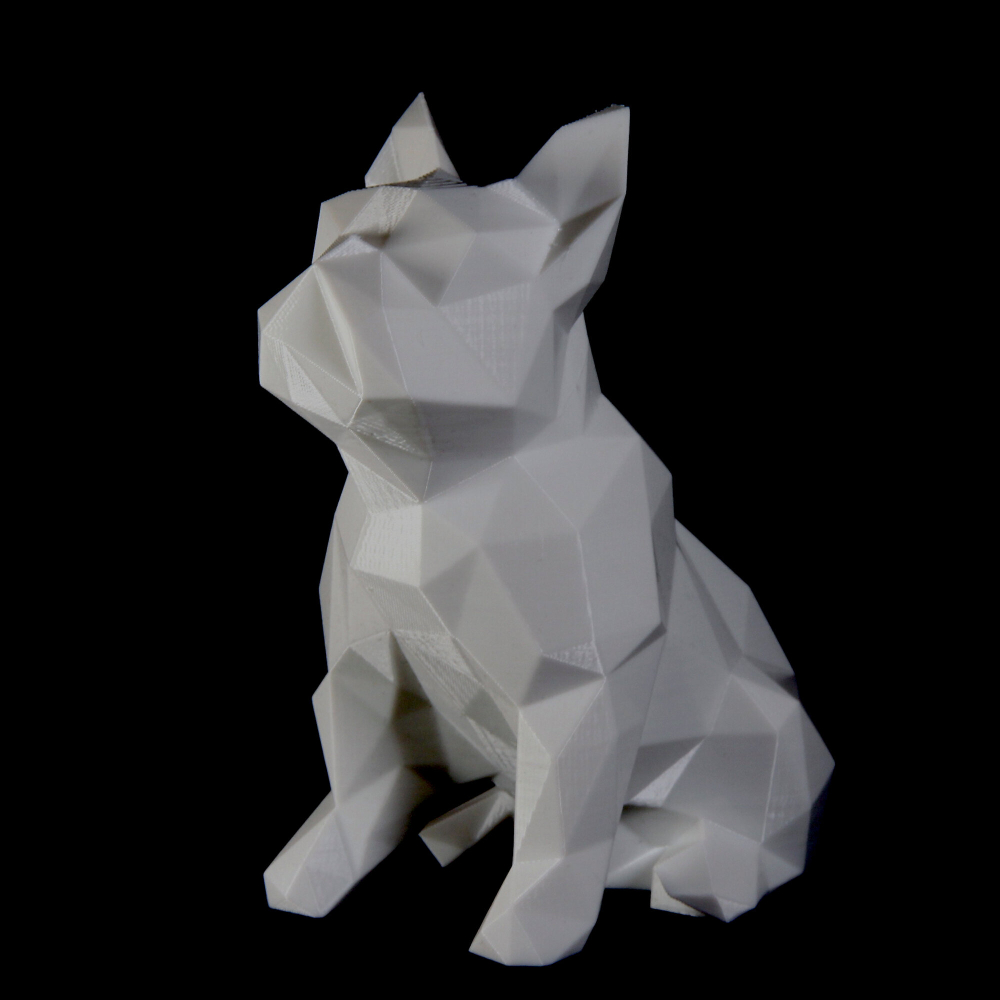 Фигурка БУЛЬДОГ, низкополигональная, дизайнерская. Low Poly Bulldog 15см., белая