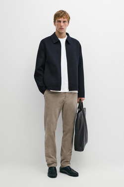 Massimo Dutti Зауженные вельветовые брюки, кротово-коричневый