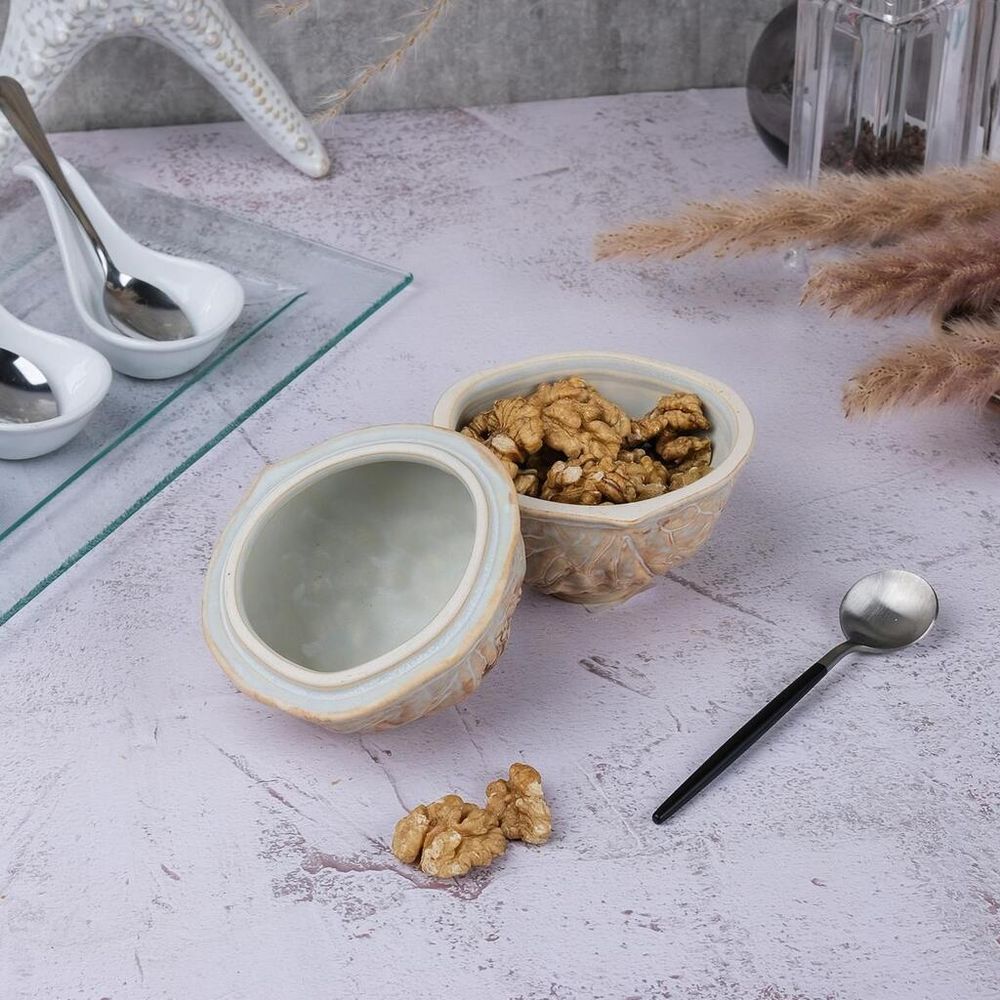 Салатник 160 мл 9,8*9,3 см h11/5,2 см для закусок с крышкой Walnut Pearl Frutti di Mare P.L. [1]