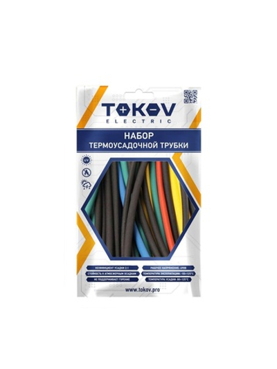Набор трубок термоусадочных 8/4 100мм 21шт (7 цветов по 3шт) TOKOV ELECTRIC TKE-THK-8-0.1-7С