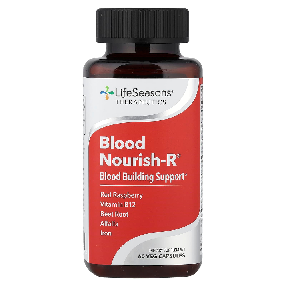 LifeSeasons, Blood Nourish-R, поддержка кроветворения, 60 растительных капсул