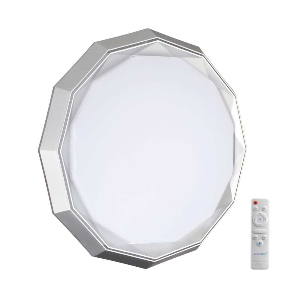 7671/DL COLOR SN 000 Светильник пластик/белый/хром LED 48Вт 3000-6000К D435 IP43 пульт ДУ VAXIN