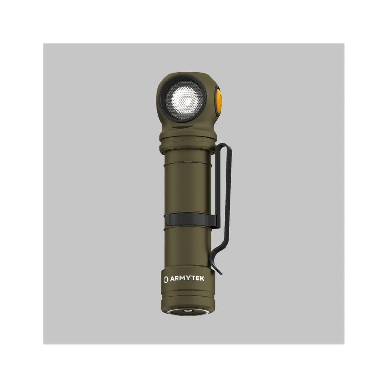 Налобный фонарь Armytek Wizard C2 Pro Max Olive — стабильная яркость даже при низких температурах и частичной разрядке аккумулятора.